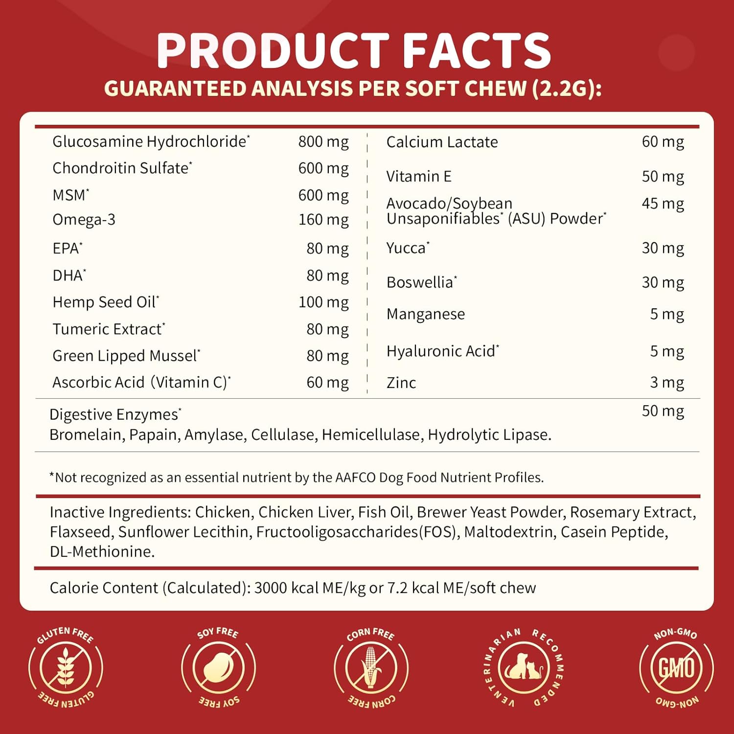 Ingredients of Nature Target Glucosamine Chewables for Dogs