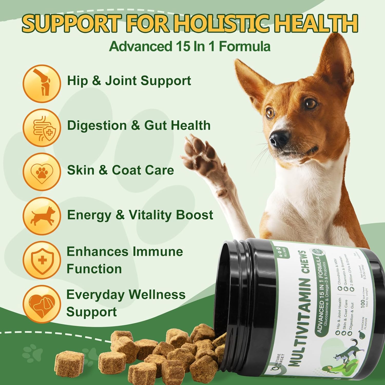 Dog Multivitamin Supplement supports overall dog health