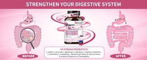 Nature Target Women's Probiotics contain 14 strains to enhance digestive health.