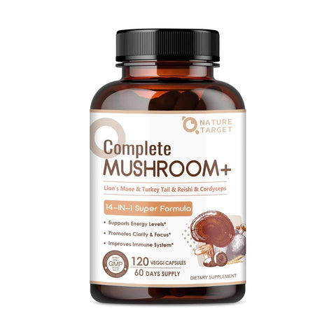 Mushroom Supplement, 14-IN-1 Complex Lions Mane Supplement Capsules